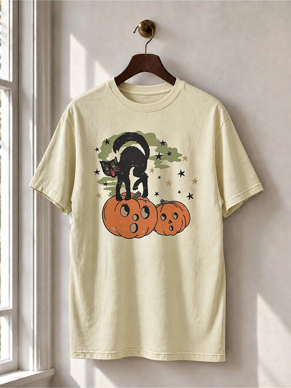 Halloween Black Cat Unisex T-shirt Spooky Season Graphic Tee